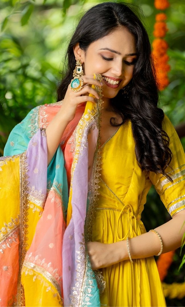 Yellow Delight Upada Silk Suit Set