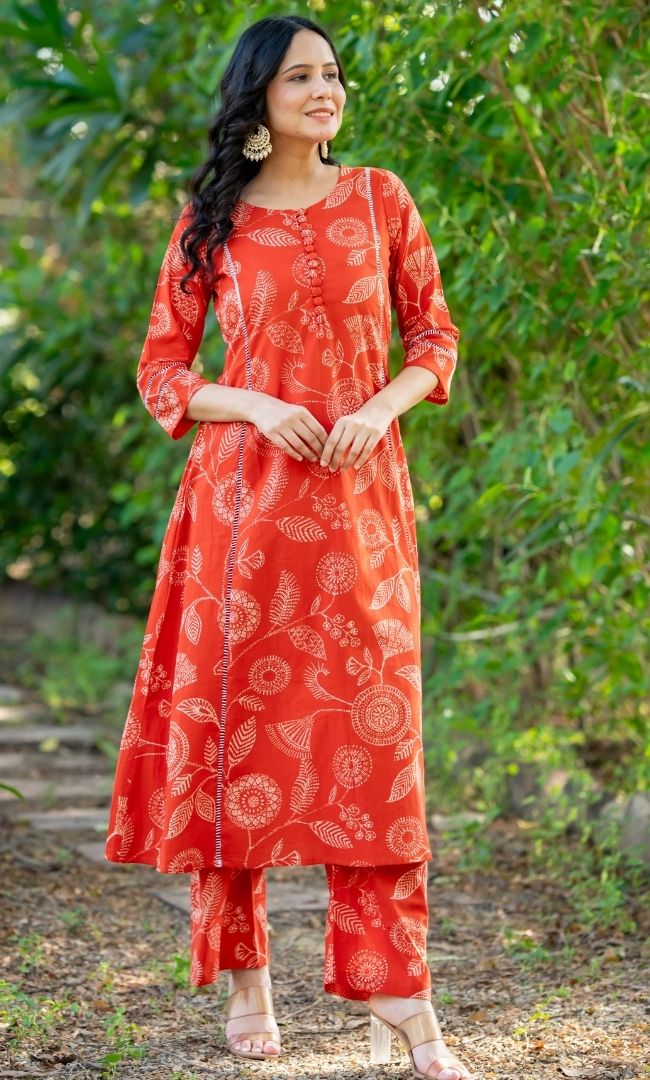 Tangerine Lark Kurta Set