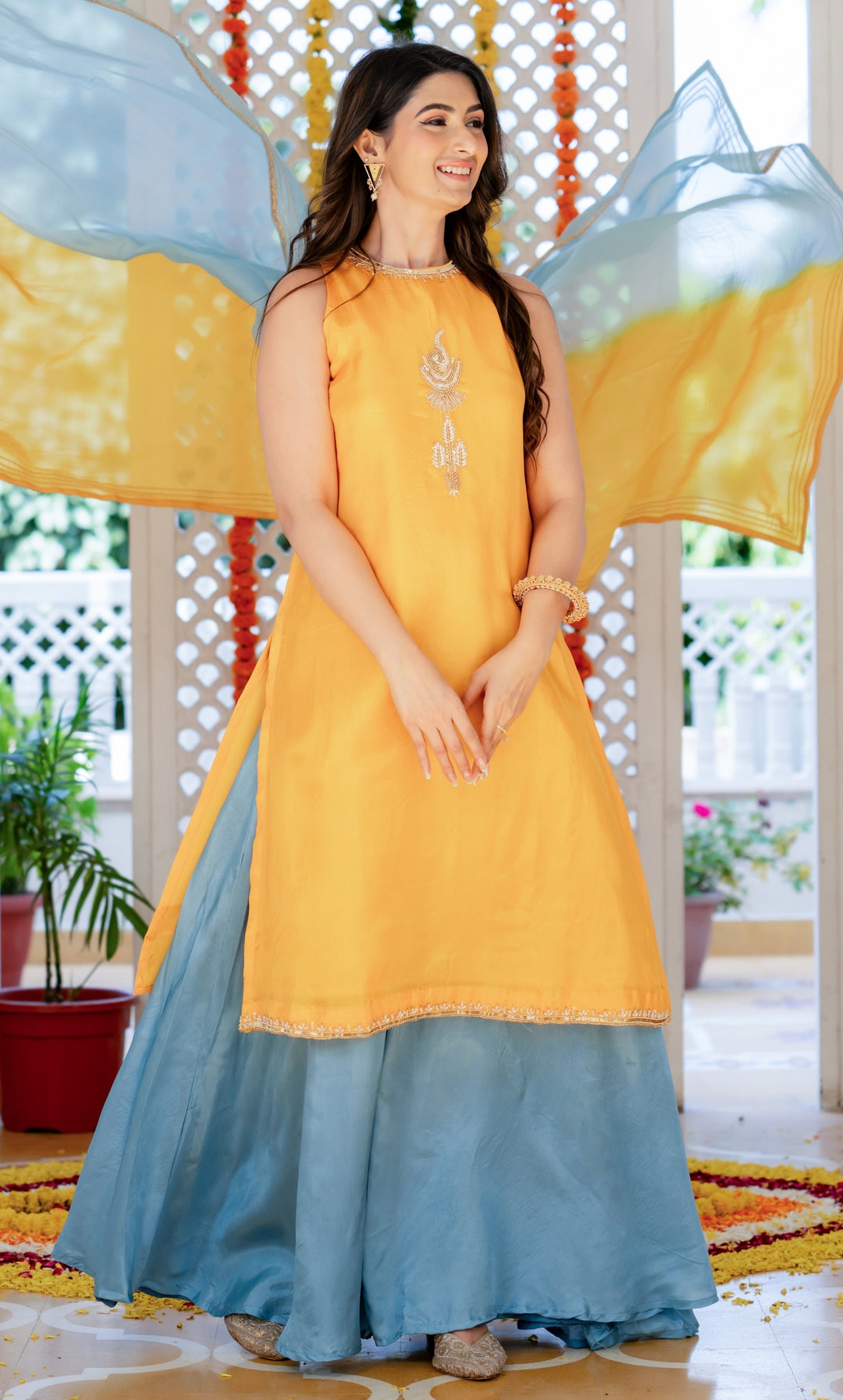 Alisha Yellow Upada Silk Suit Set