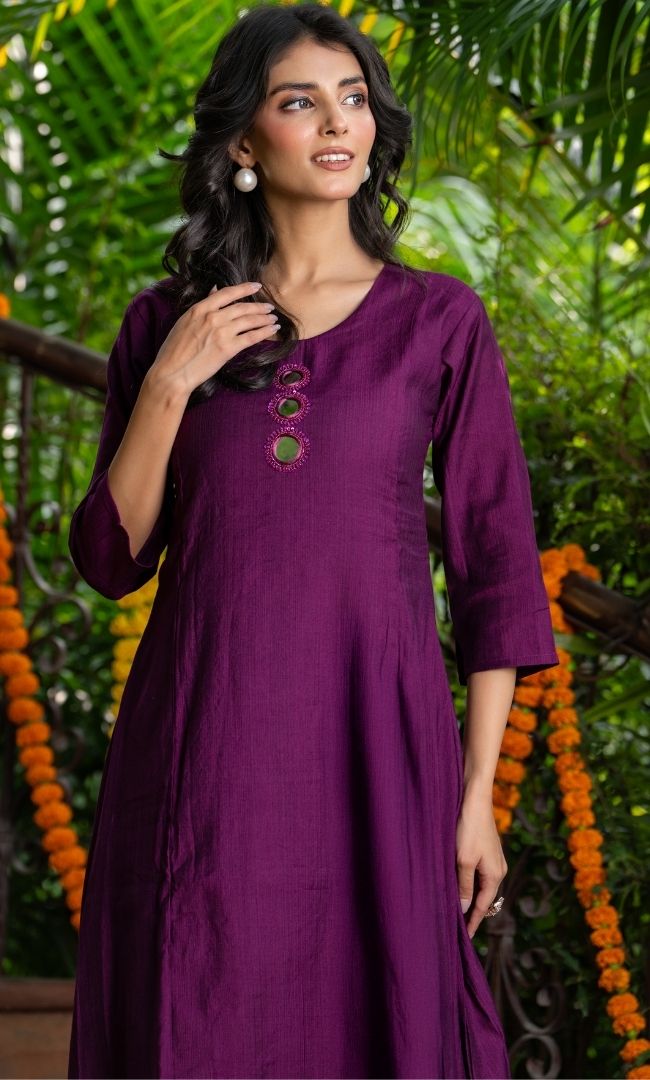 Sangria Wine Kurta Set