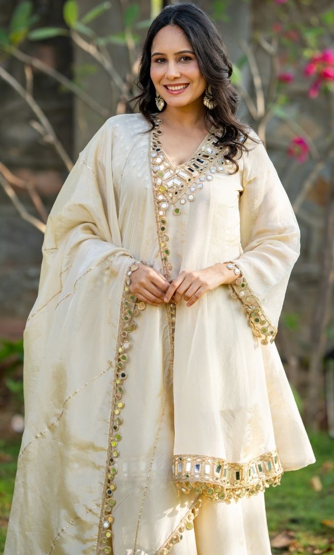 Mahal Sheesh Sharara Set