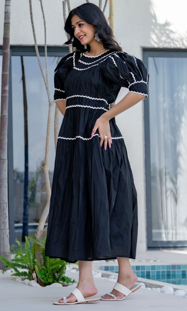 Soot Black Lacious Dress