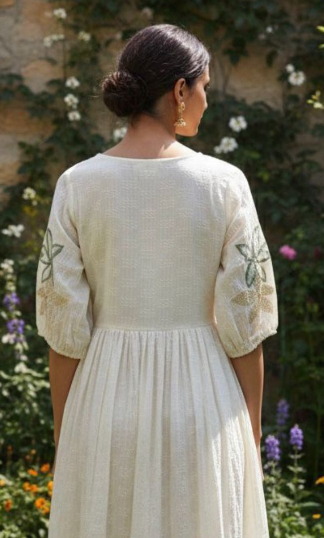 Ivory Garden Cotton Dress