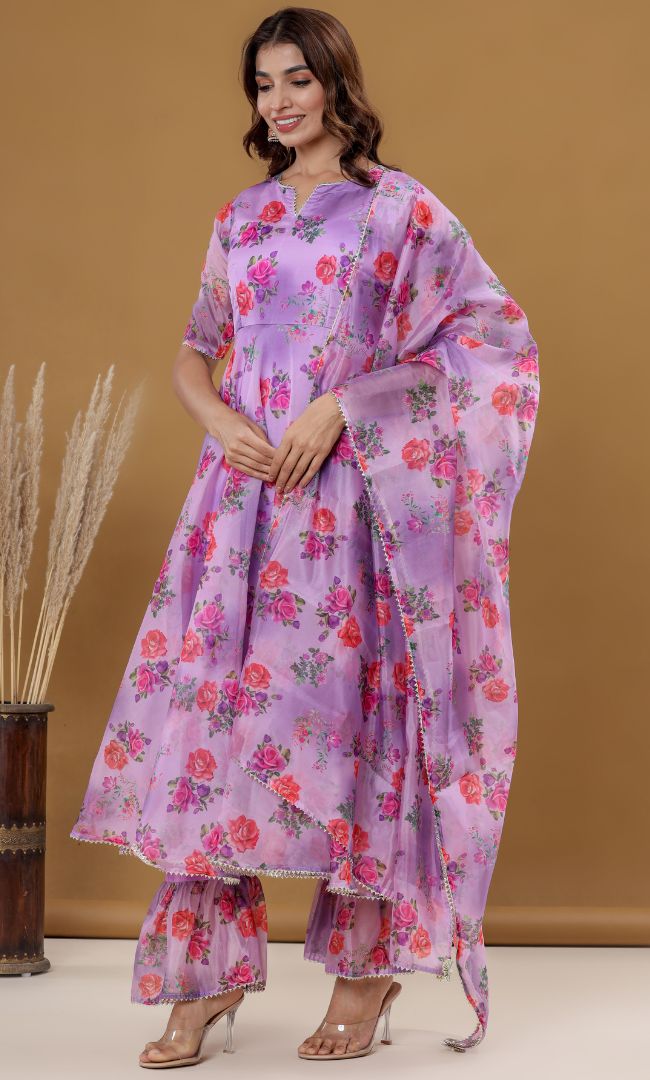 Iris Floral Anarkali Set
