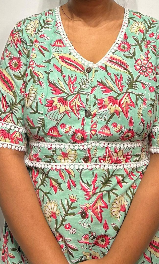 Green Printed Dress