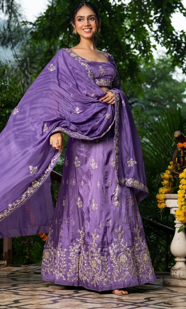 Aesthetic Purple Lehenga Set