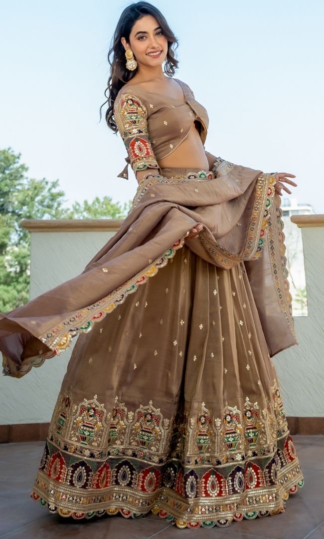 Jodha Beige Lehenga Set