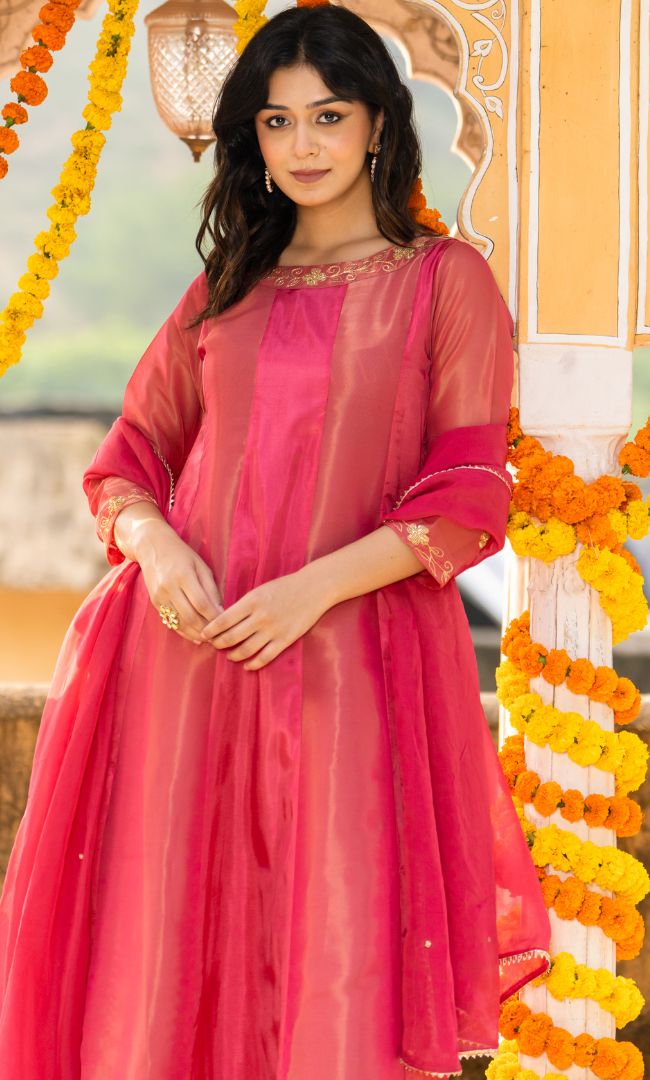 Rasberry Pink Tissue Suit Set