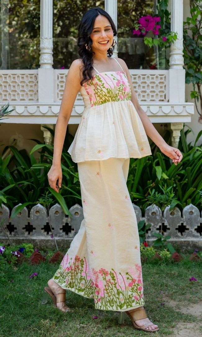 Myra Embroidered Cotton Co-ord Set