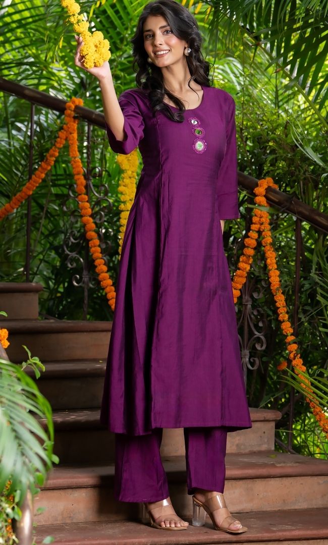 Sangria Wine Kurta Set