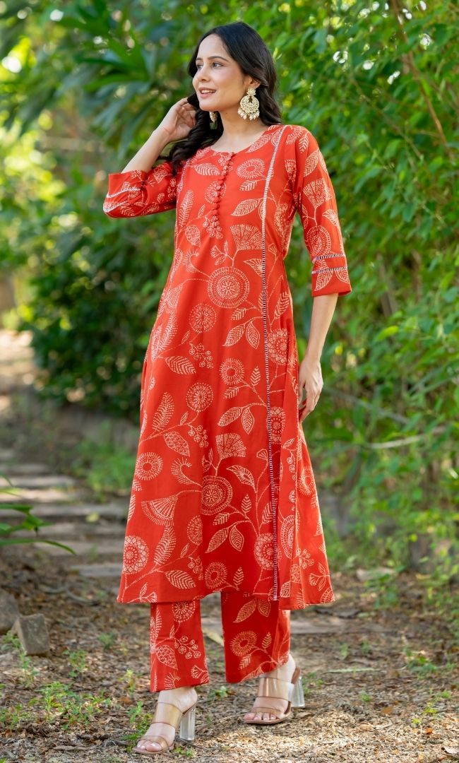 Tangerine Lark Kurta Set