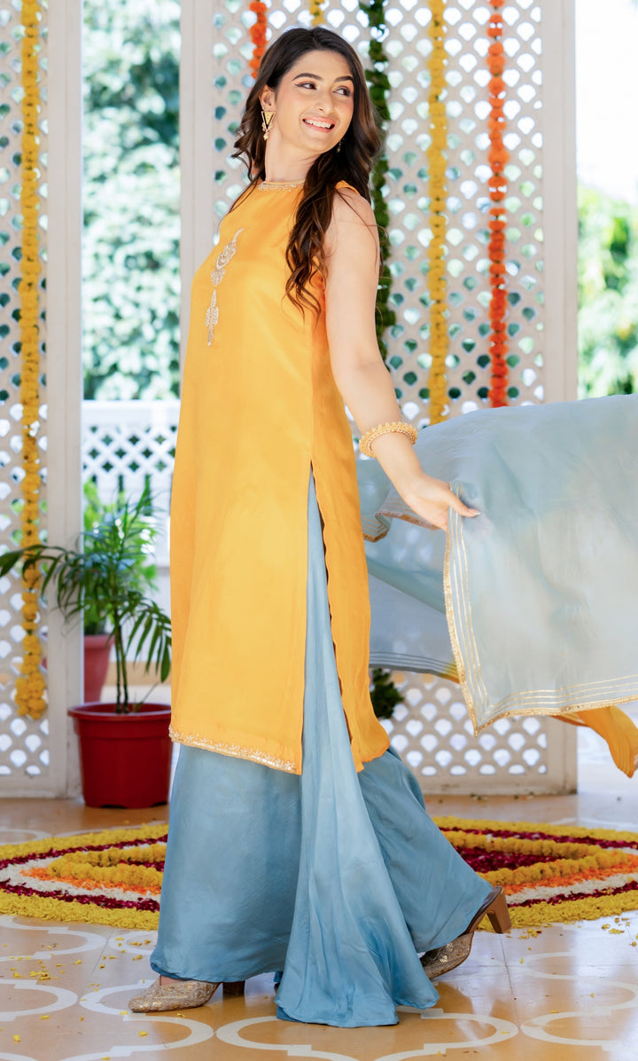 Alisha Yellow Upada Silk Suit Set