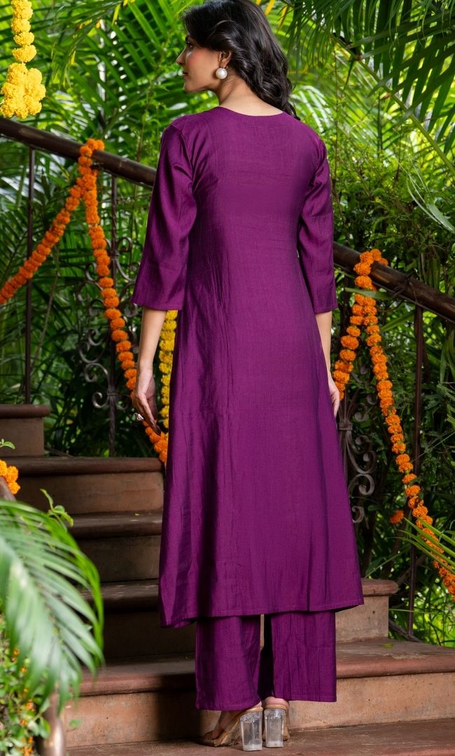 Sangria Wine Kurta Set