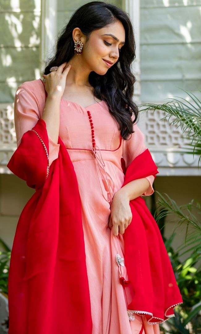 Phankhuri Mul Chanderi Anarkali Set