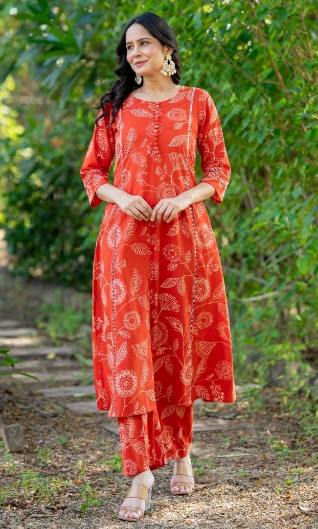 Tangerine Lark Kurta Set