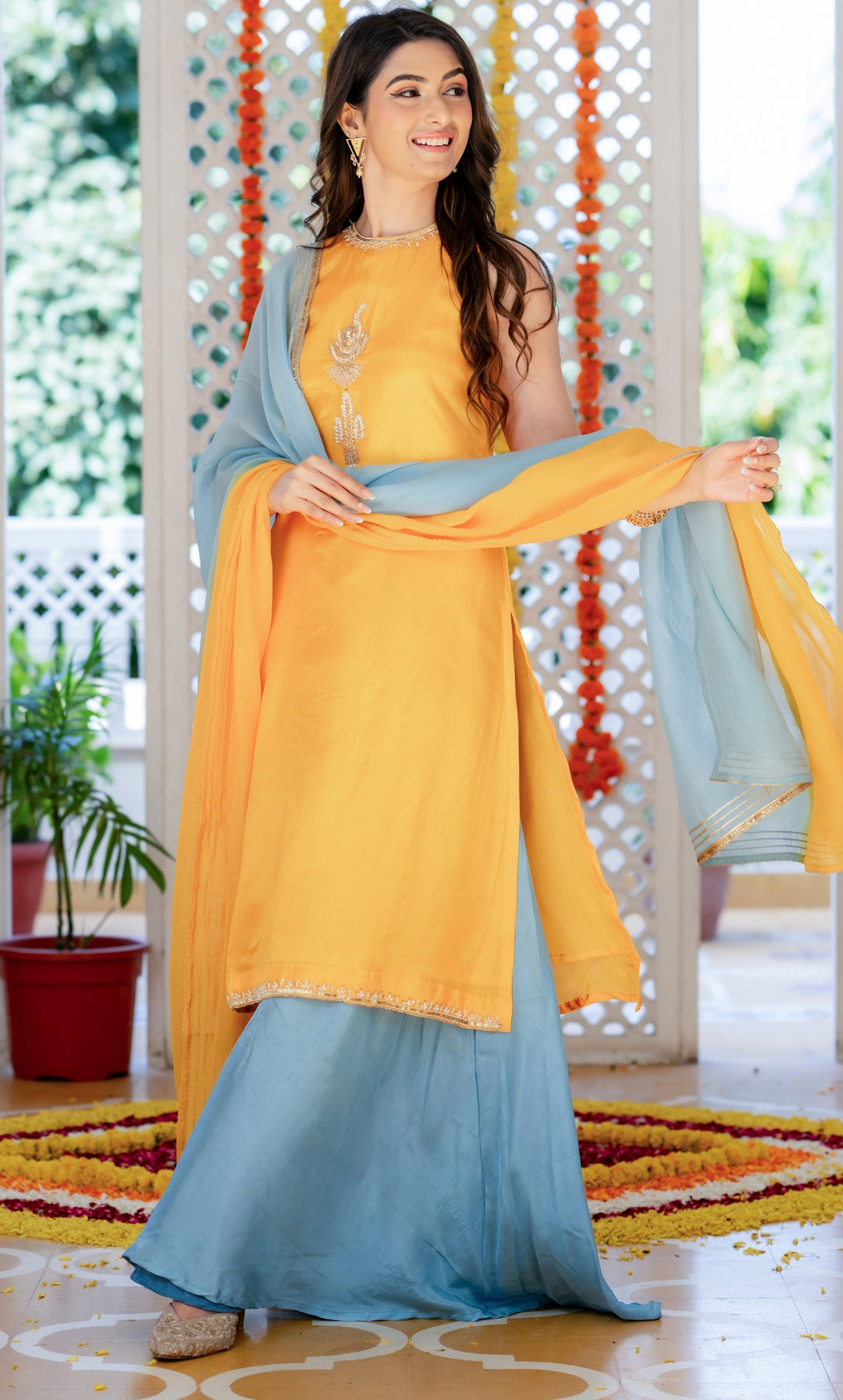 Alisha Yellow Upada Silk Suit Set