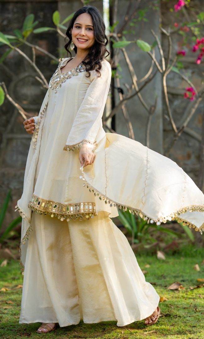 Mahal Sheesh Sharara Set