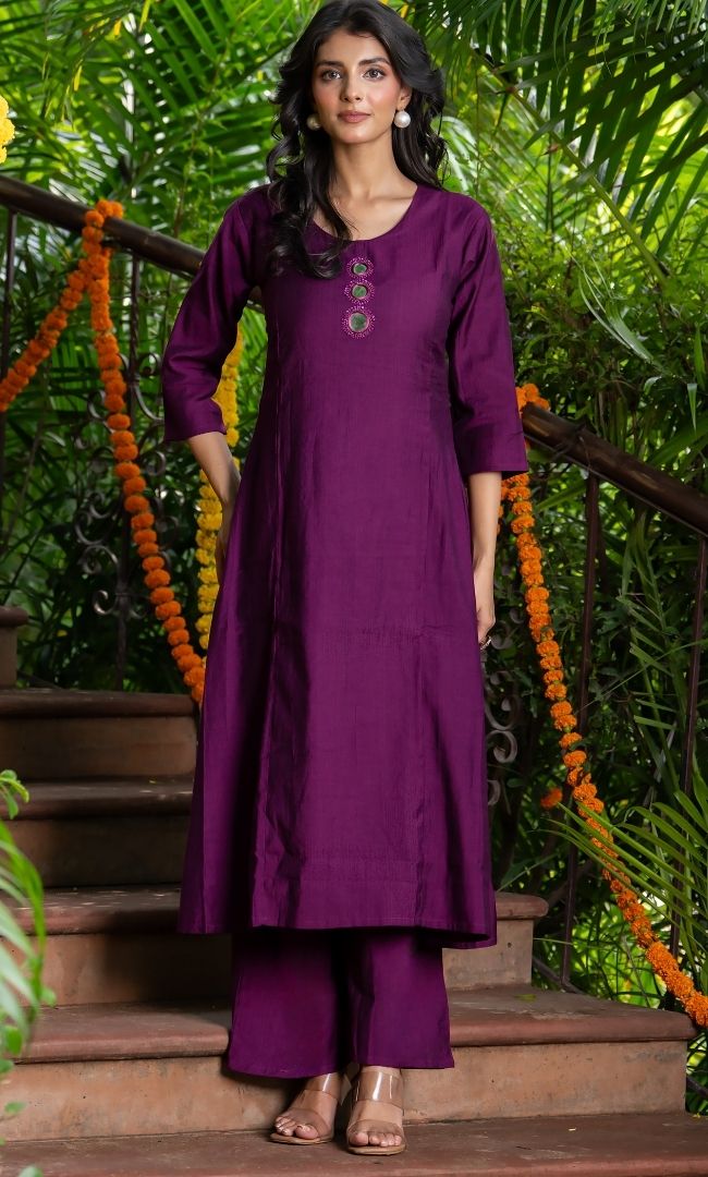 Sangria Wine Kurta Set