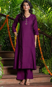 Sangria Wine Kurta Set