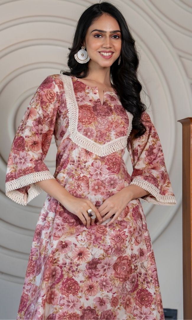 Georgia Printed A-Line Kurta Set