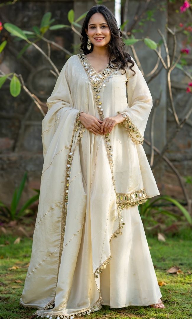 Mahal Sheesh Sharara Set