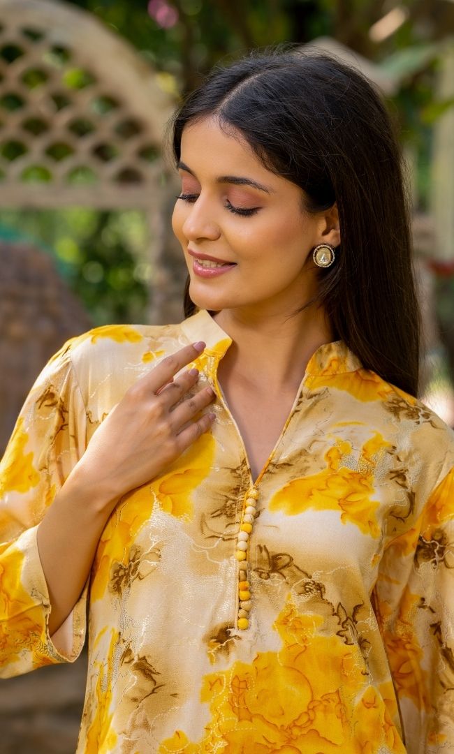 Amber Yellow Kurta Set