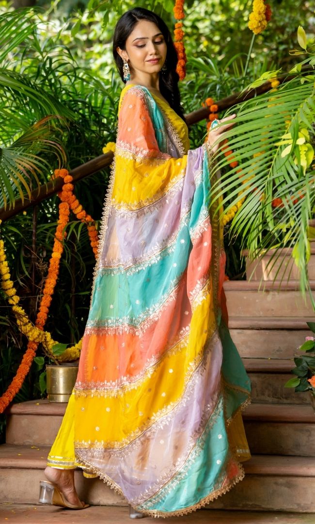Yellow Delight Upada Silk Suit Set