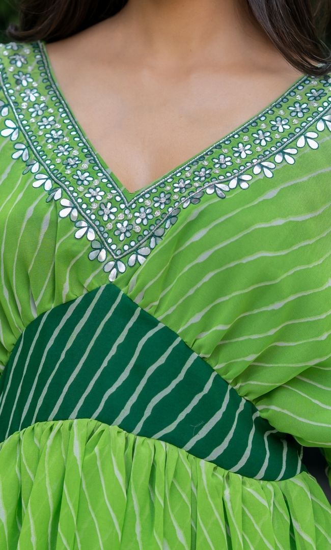 Royal Green Leheriya Ethnic Dress