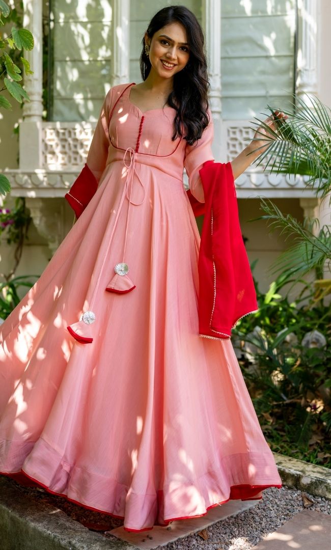 Phankhuri Mul Chanderi Anarkali Set