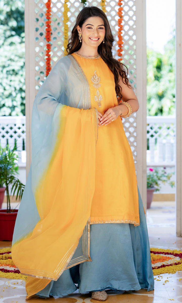 Alisha Yellow Upada Silk Suit Set