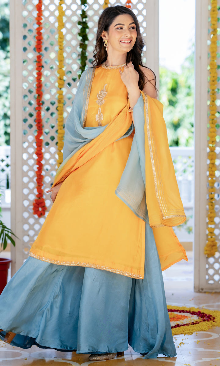 Alisha Yellow Upada Silk Suit Set