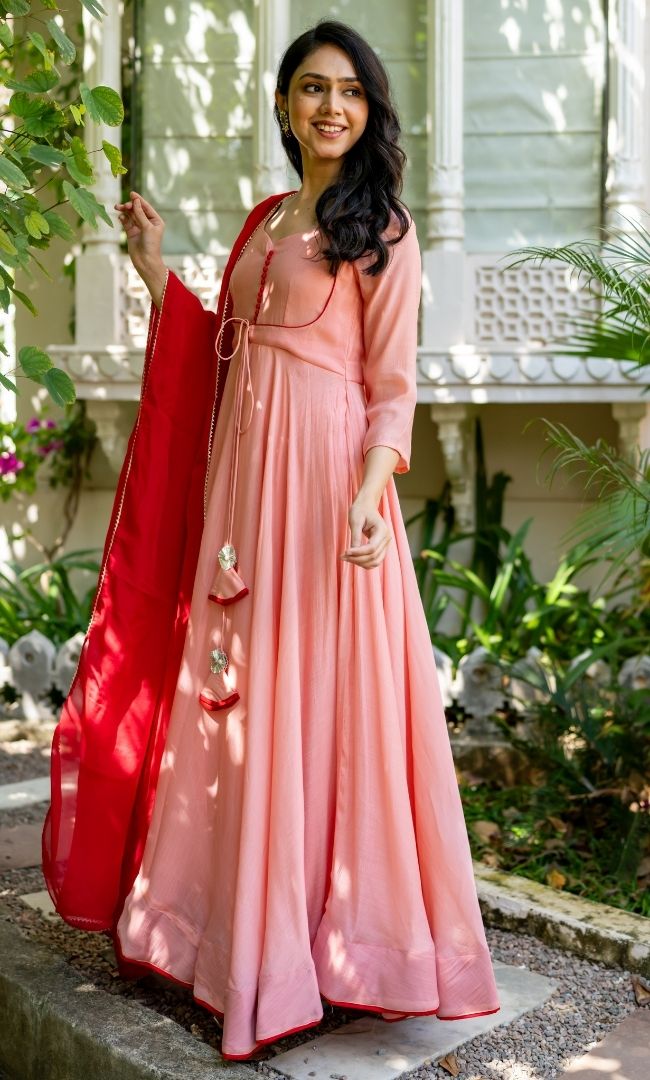 Phankhuri Mul Chanderi Anarkali Set