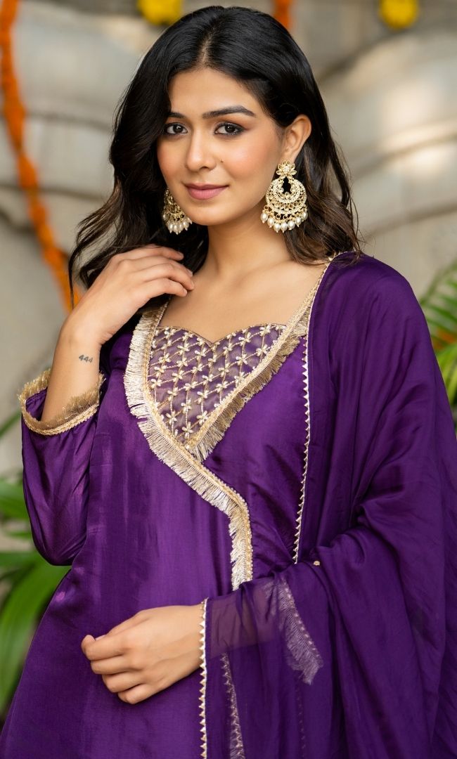 Jasmin Purple Sharara set
