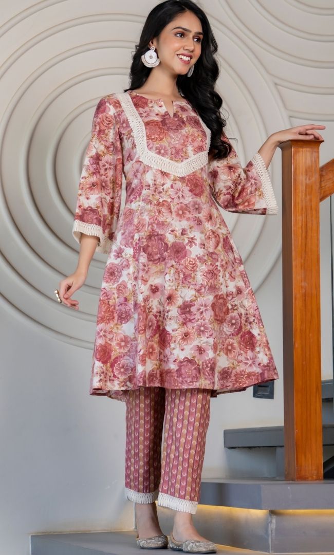 Georgia Printed A-Line Kurta Set