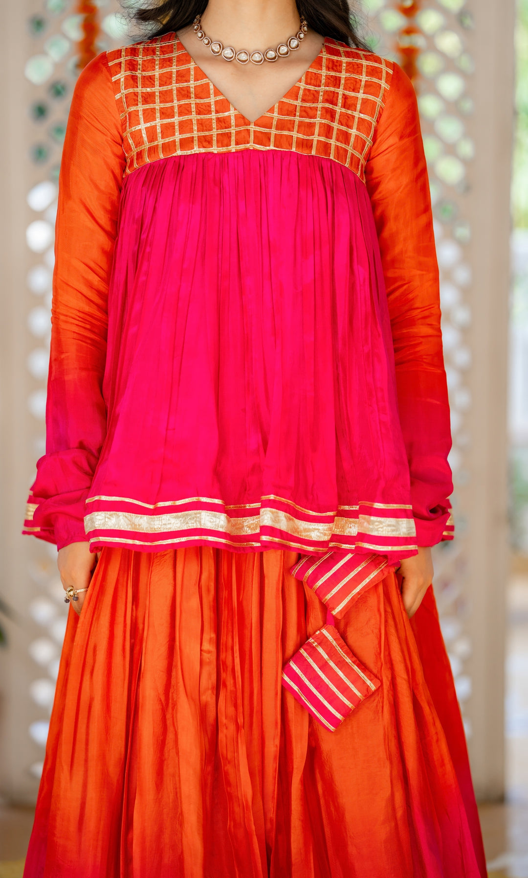 Rose Saffron Skirt Set