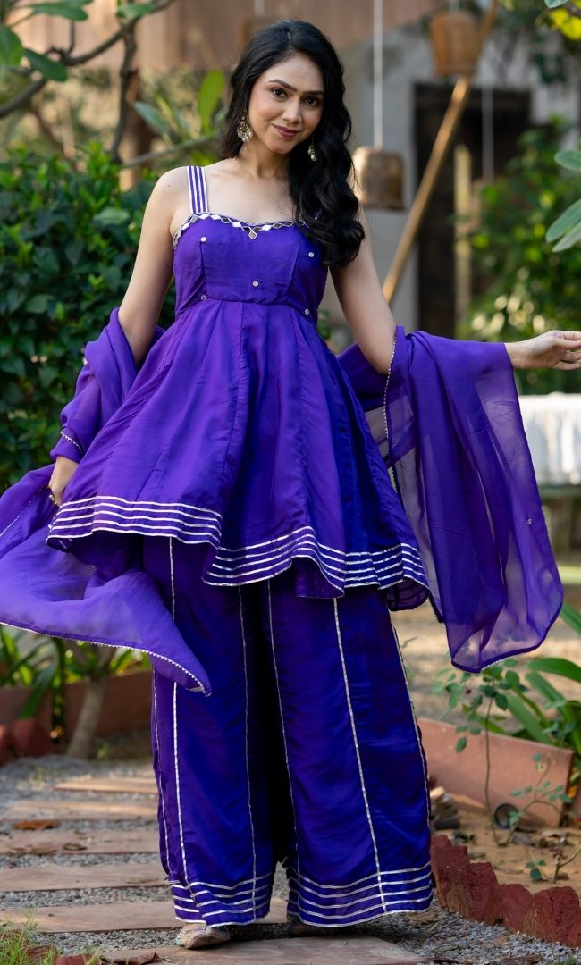 Chic Violet Sharara Set