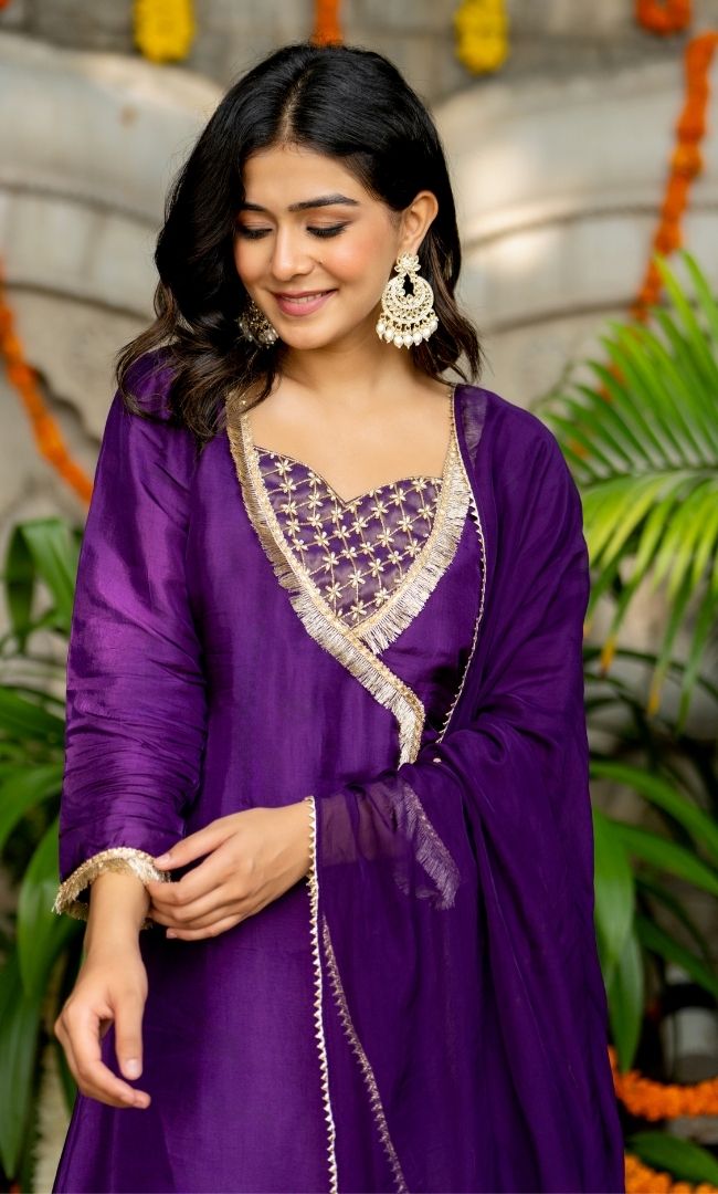 Jasmin Purple Sharara set