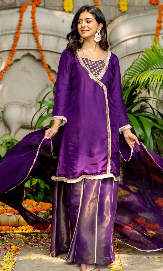 Jasmin Purple Sharara set