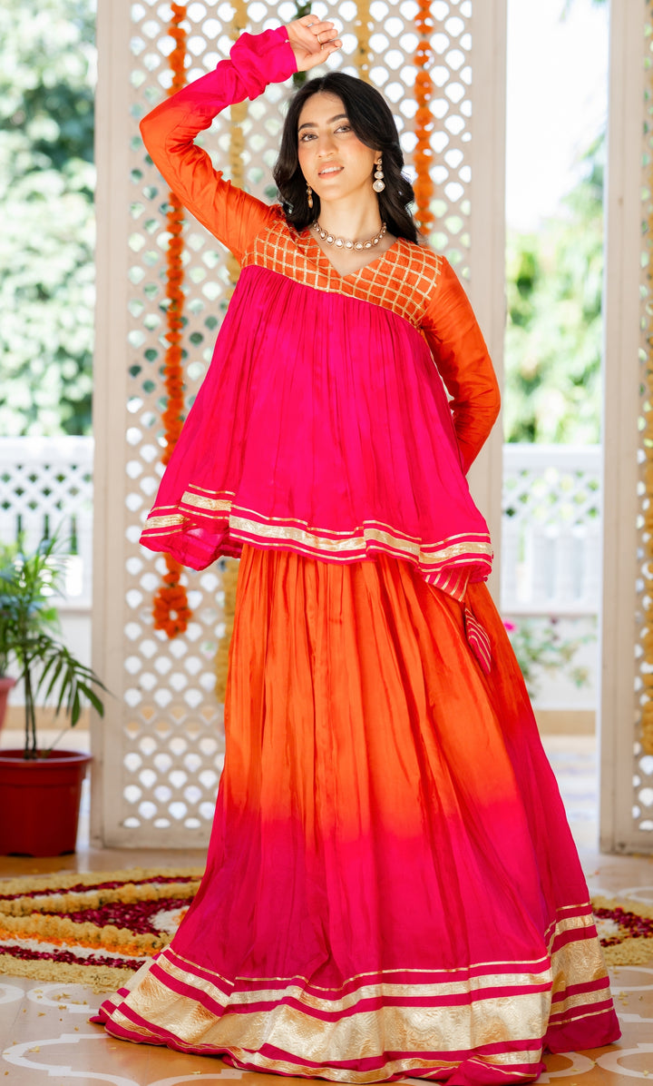 Rose Saffron Skirt Set