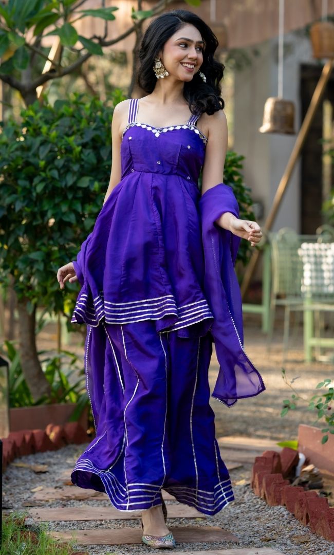 Chic Violet Sharara Set