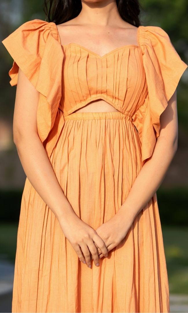 Buff Brown Cotton Dress