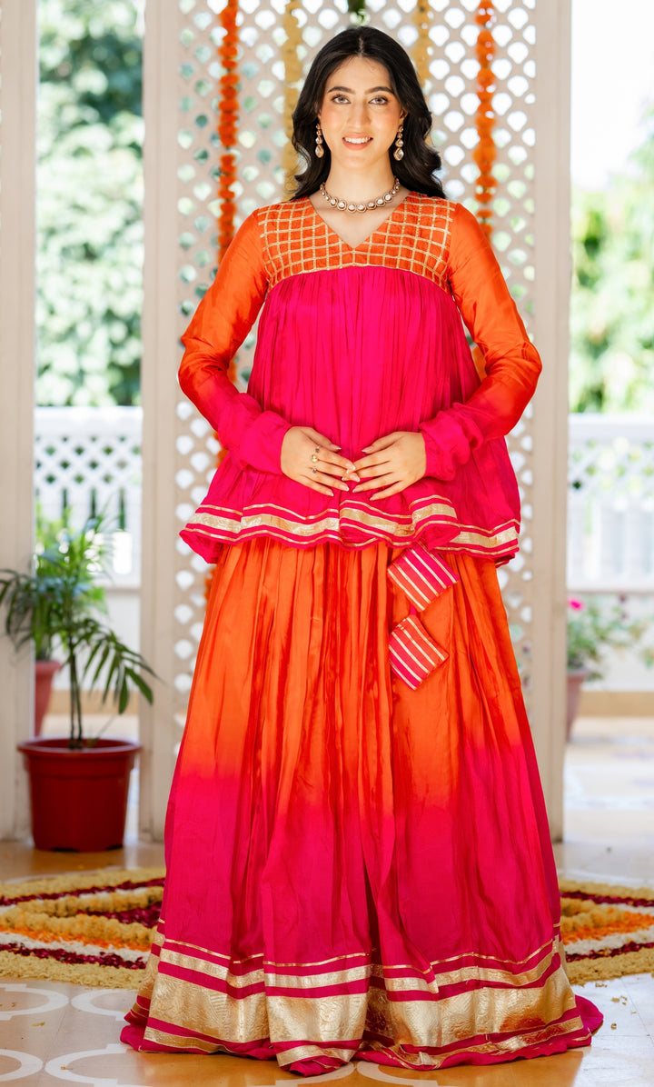 Rose Saffron Skirt Set