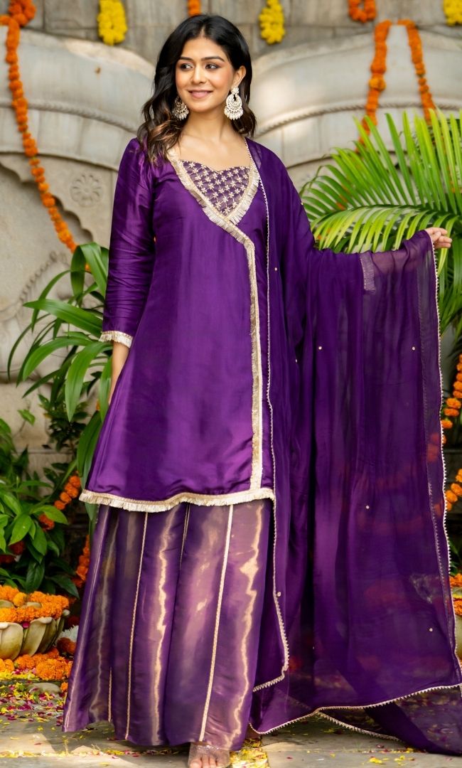 Jasmin Purple Sharara set