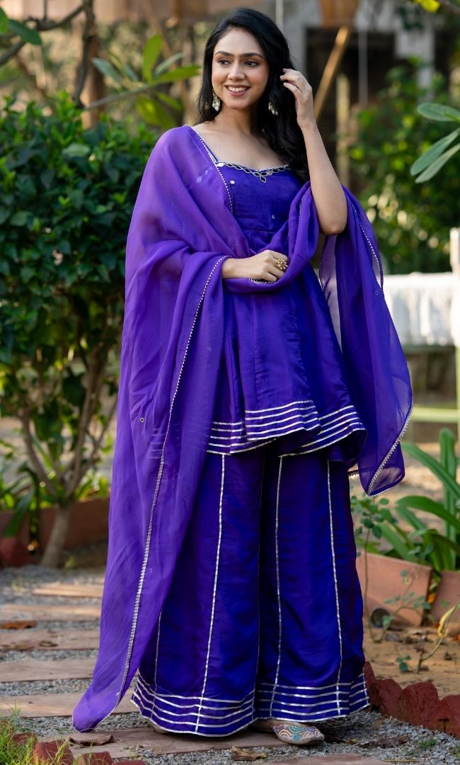 Chic Violet Sharara Set