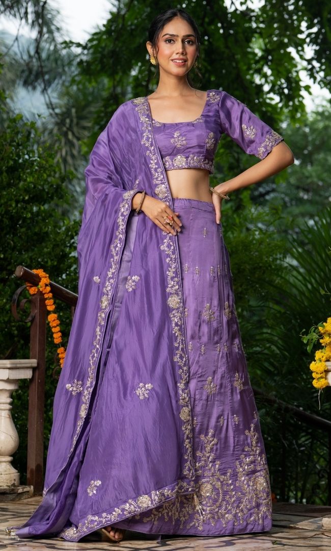 Aesthetic Purple Lehenga Set