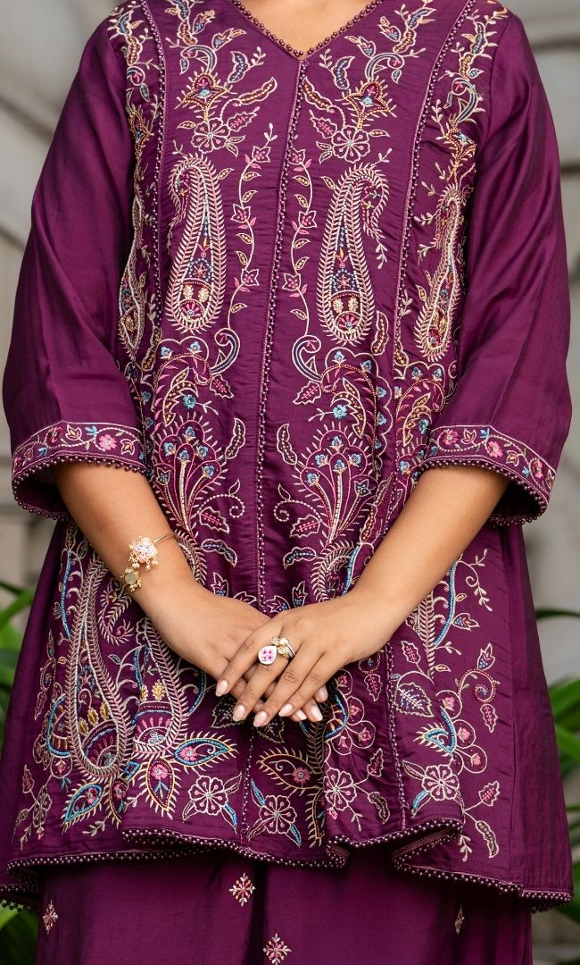 Avira Purple Kurta Set