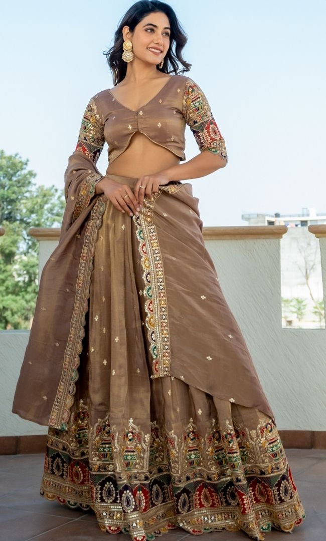 Jodha Beige Lehenga Set