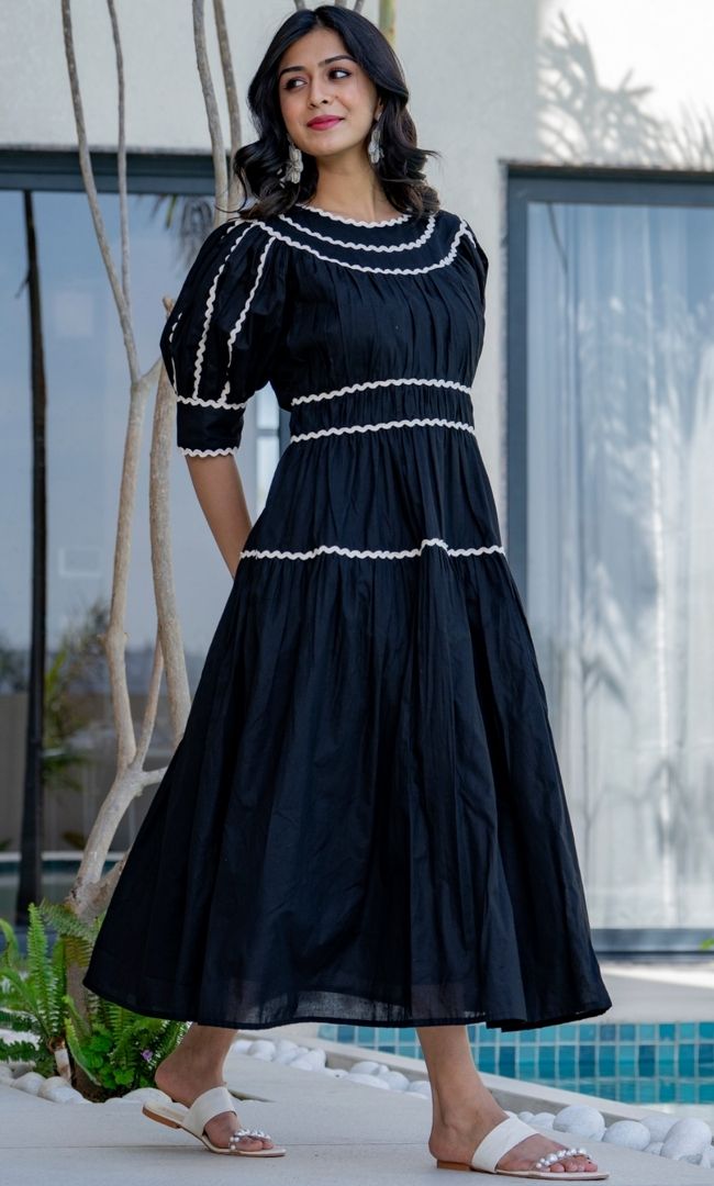 Soot Black Lacious Dress