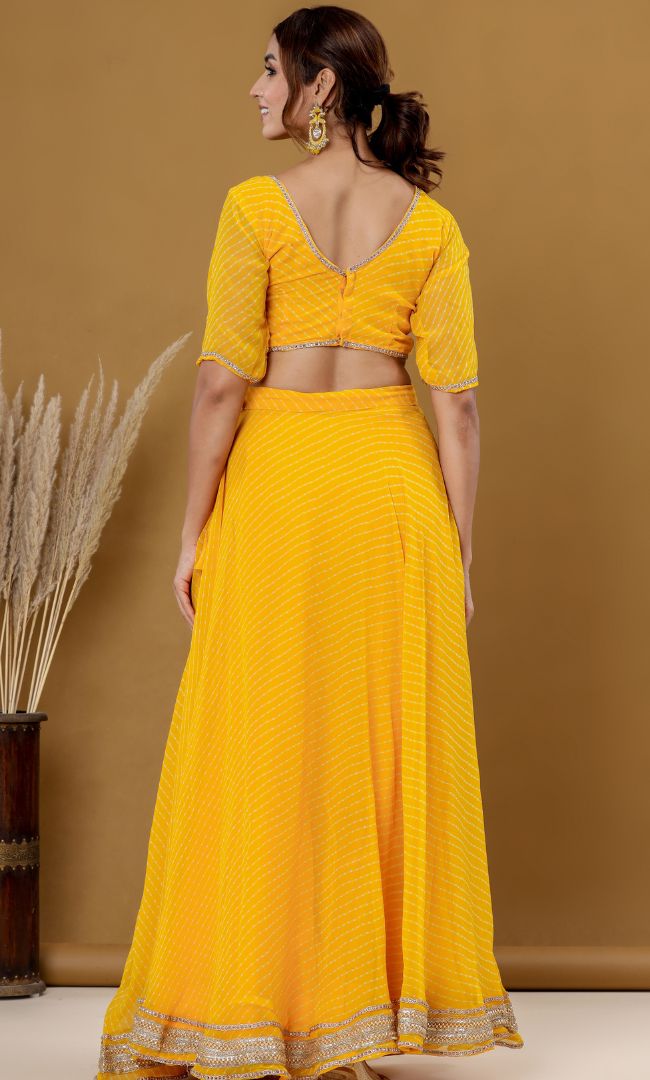 Haldi Yellow Bandhani Lehenga Set