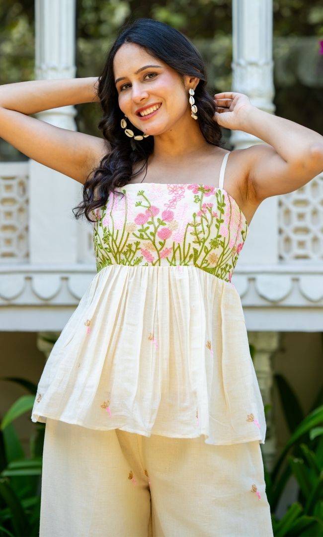 Myra Embroidered Cotton Co-ord Set